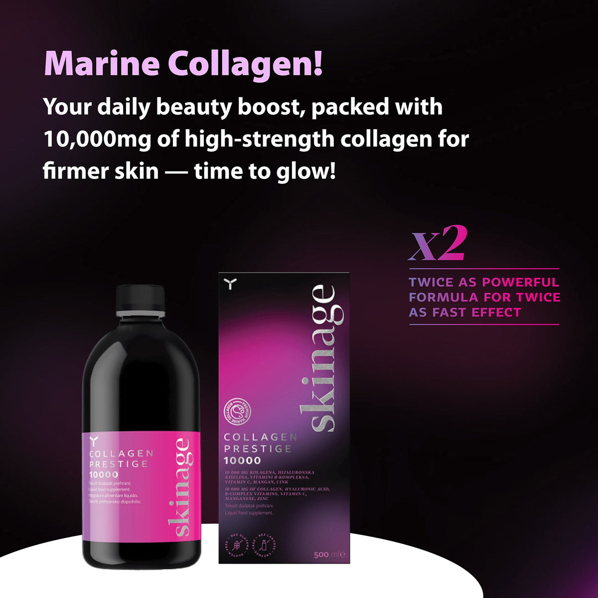 3 Skinage Collagen Prestige 10000 + denefis liposomal caffeine eye contour cream
