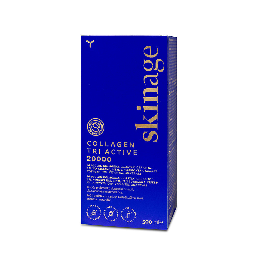 3 Skinage Collagen Tri-Active 20000mg + Skinage collagen production cream intense 50ml
